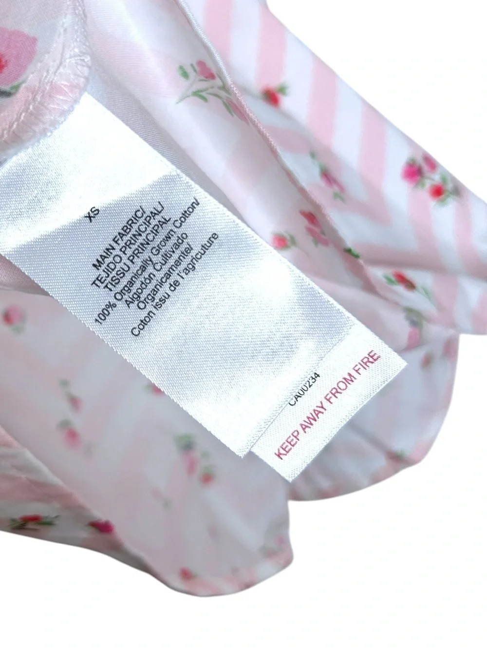 BedHead PJS Pink Rose Chevron Print Organic Cotton Pajamas Set Women’s Size XS